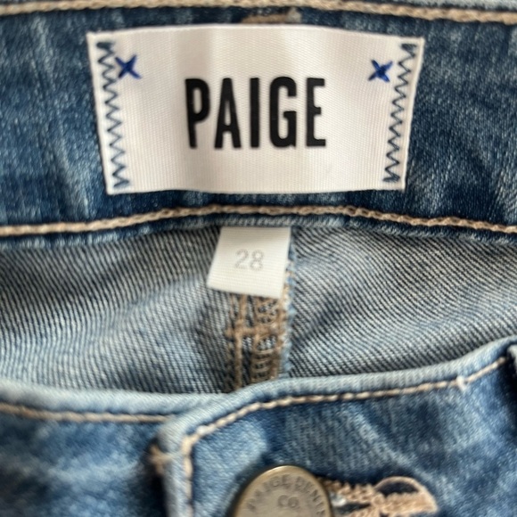 PAIGE Verdugo Crop Jeans Medium Wash Designer Run Small Women’s Size 28 - Picture 11 of 14